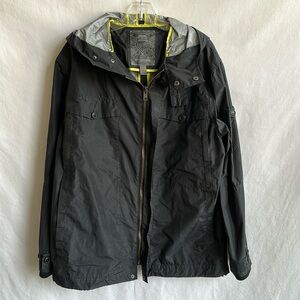 21men Los Angeles black hooded rain jacket, size XL